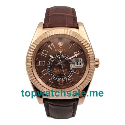 42MM Men Rolex Sky-Dweller 326135 Brown Dials Replica Watches UK