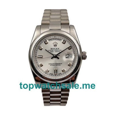 36MM Men Rolex Day-Date 118239 Silver Dials Replica Watches UK