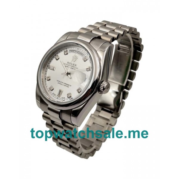 36MM Men Rolex Day-Date 118239 Silver Dials Replica Watches UK