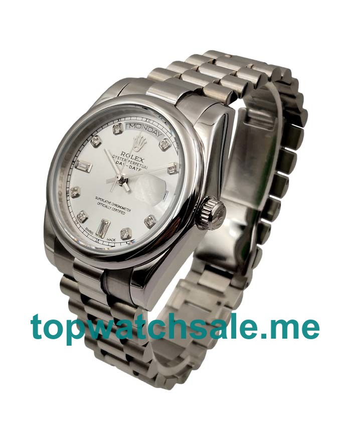 36MM Men Rolex Day-Date 118239 Silver Dials Replica Watches UK