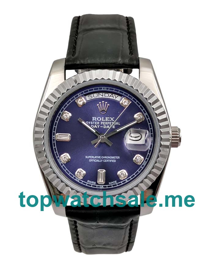 36MM Men Rolex Day-Date 118139 Blue Dials Replica Watches UK