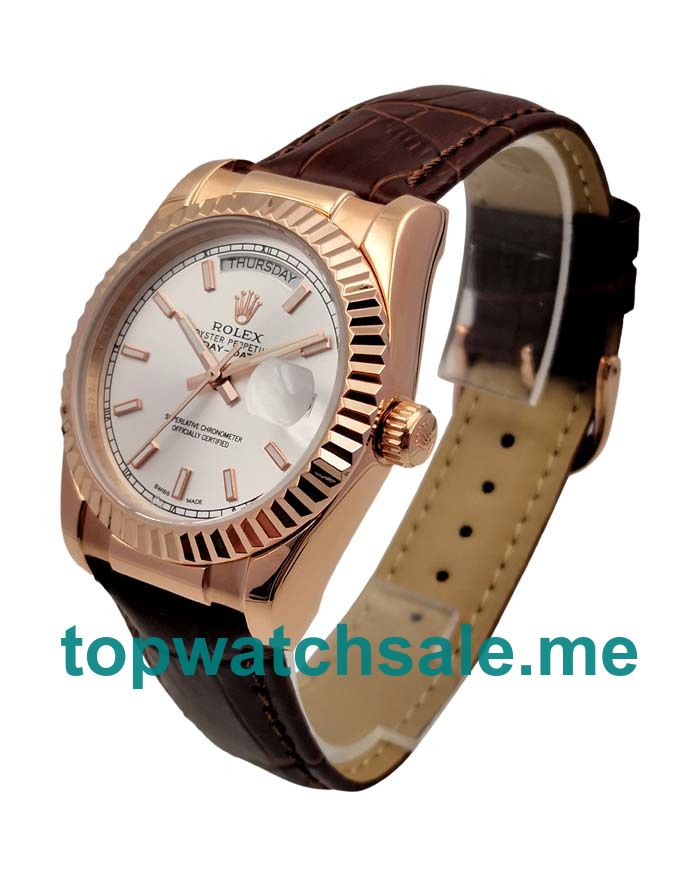 36MM Men Rolex Day-Date 118135 Silver Dials Replica Watches UK