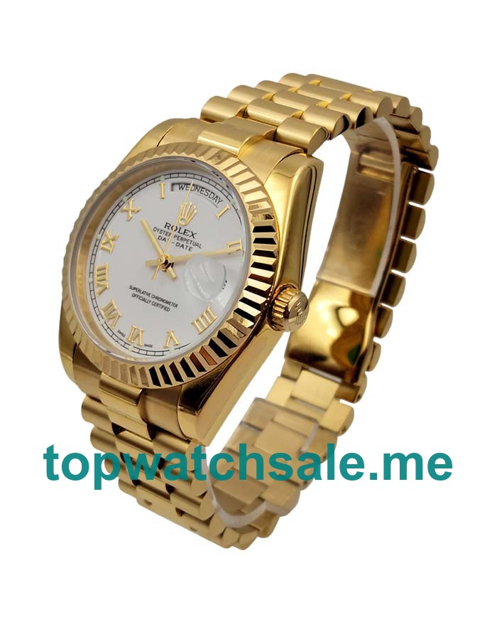 36MM Men Rolex Day-Date 118238 White Dials Replica Watches UK