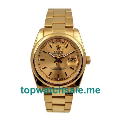 36MM Men Rolex Day-Date 118238 Champagne Dials Replica Watches UK