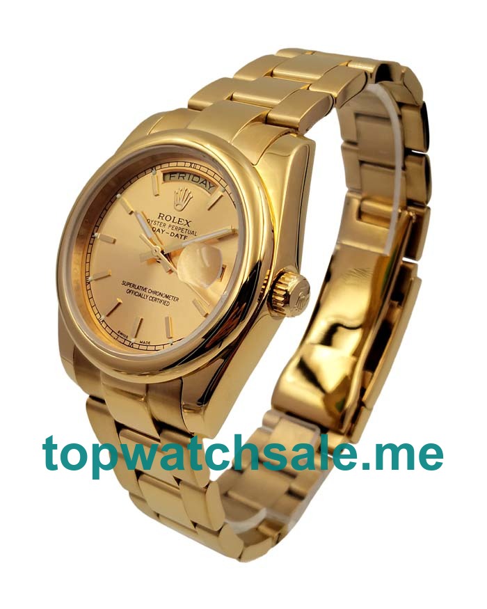 36MM Men Rolex Day-Date 118238 Champagne Dials Replica Watches UK