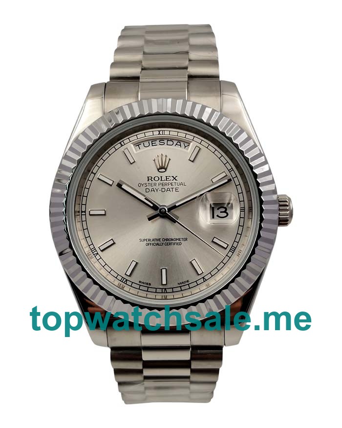 41MM Men Rolex Day-Date II 218239 Silver Dials Replica Watches UK