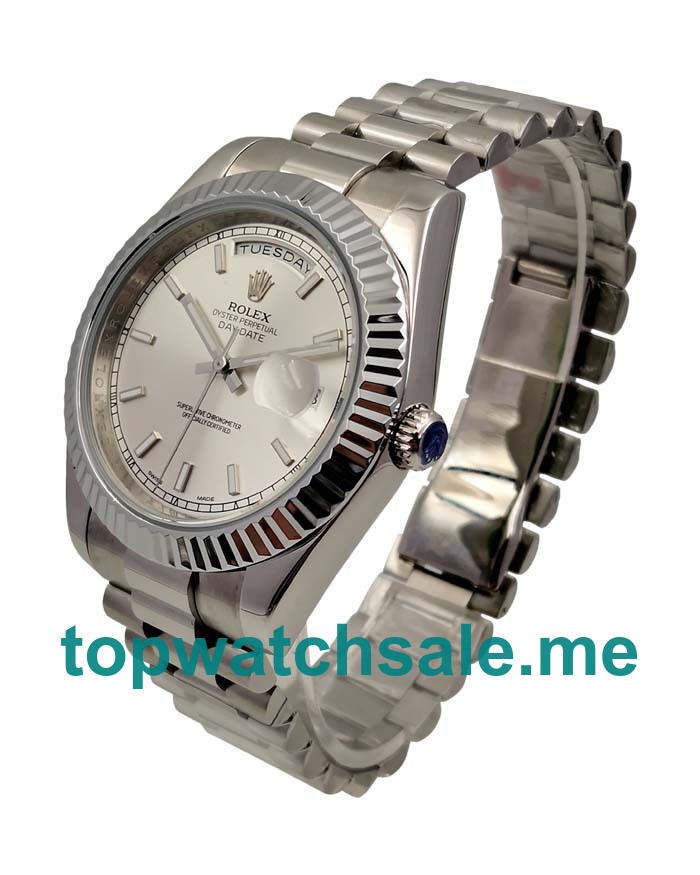 41MM Men Rolex Day-Date II 218239 Silver Dials Replica Watches UK