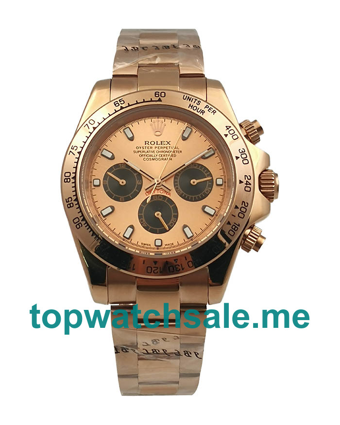 40MM Men Rolex Daytona 116505 Rose Dials Replica Watches UK