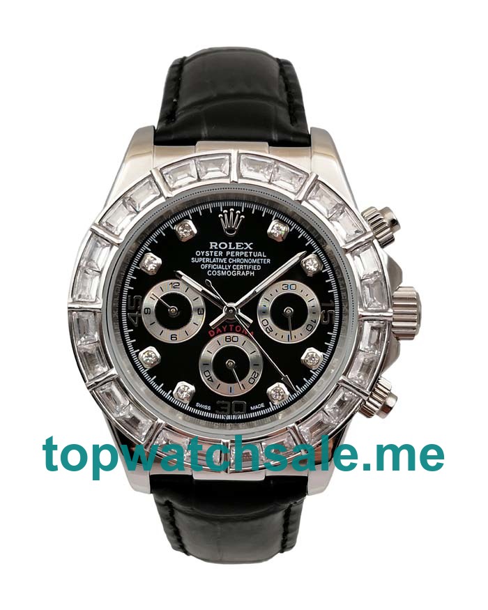 40MM Men Rolex Daytona 116589BR Black Dials Replica Watches UK