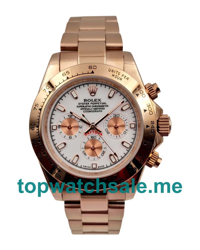 40MM Men Rolex Daytona 116505 White Dials Replica Watches UK