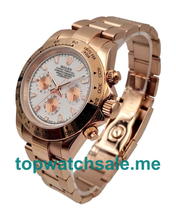 40MM Men Rolex Daytona 116505 White Dials Replica Watches UK