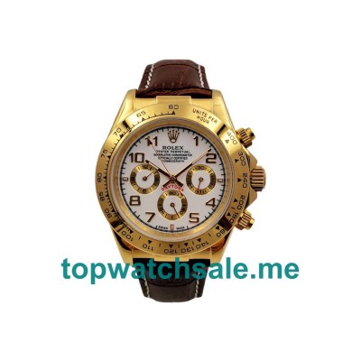 40MM Men Rolex Daytona 116518 White Dials Replica Watches UK
