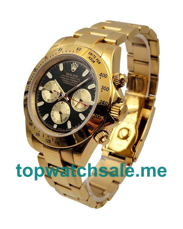 40MM Men Rolex Daytona 116528 Black Dials Replica Watches UK