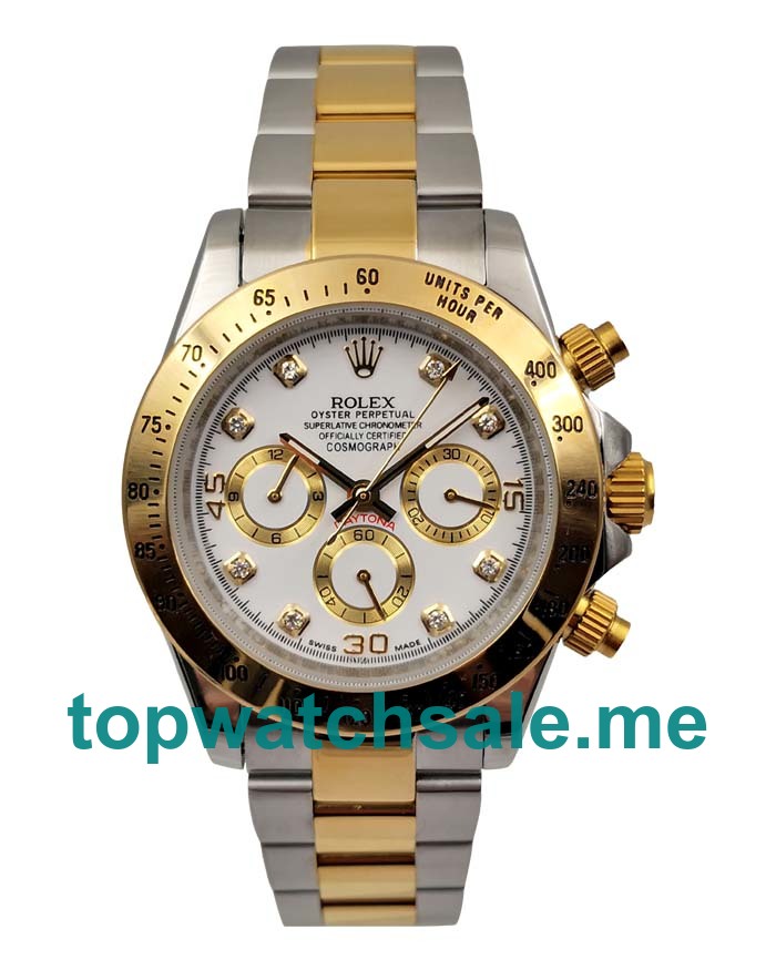 40MM Men Rolex Daytona 116523 White Dials Replica Watches UK