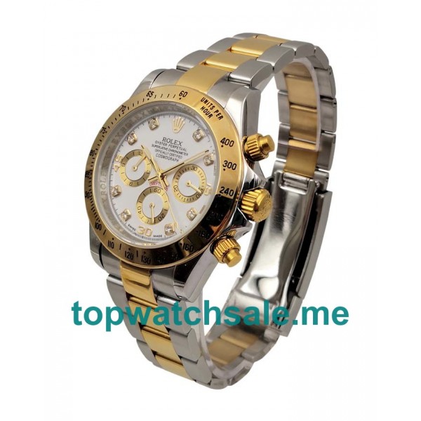 40MM Men Rolex Daytona 116523 White Dials Replica Watches UK