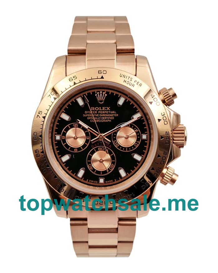 40MM Men Rolex Daytona 116505 Black Dials Replica Watches UK