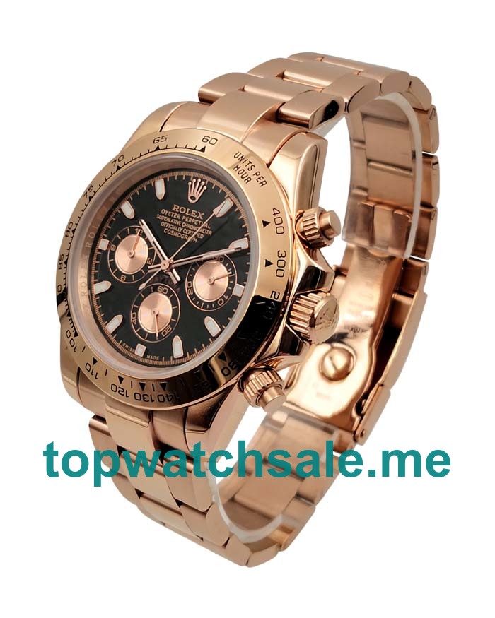 40MM Men Rolex Daytona 116505 Black Dials Replica Watches UK