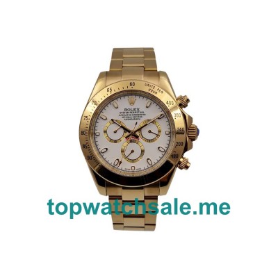 40MM Men Rolex Daytona 116528 White Dials Replica Watches UK