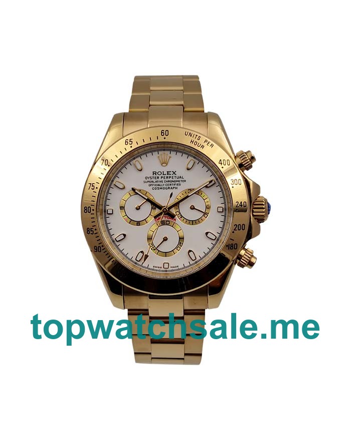 40MM Men Rolex Daytona 116528 White Dials Replica Watches UK