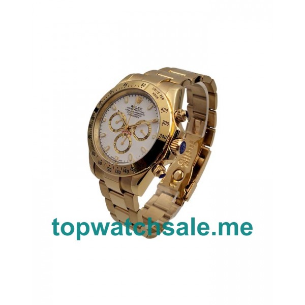 40MM Men Rolex Daytona 116528 White Dials Replica Watches UK