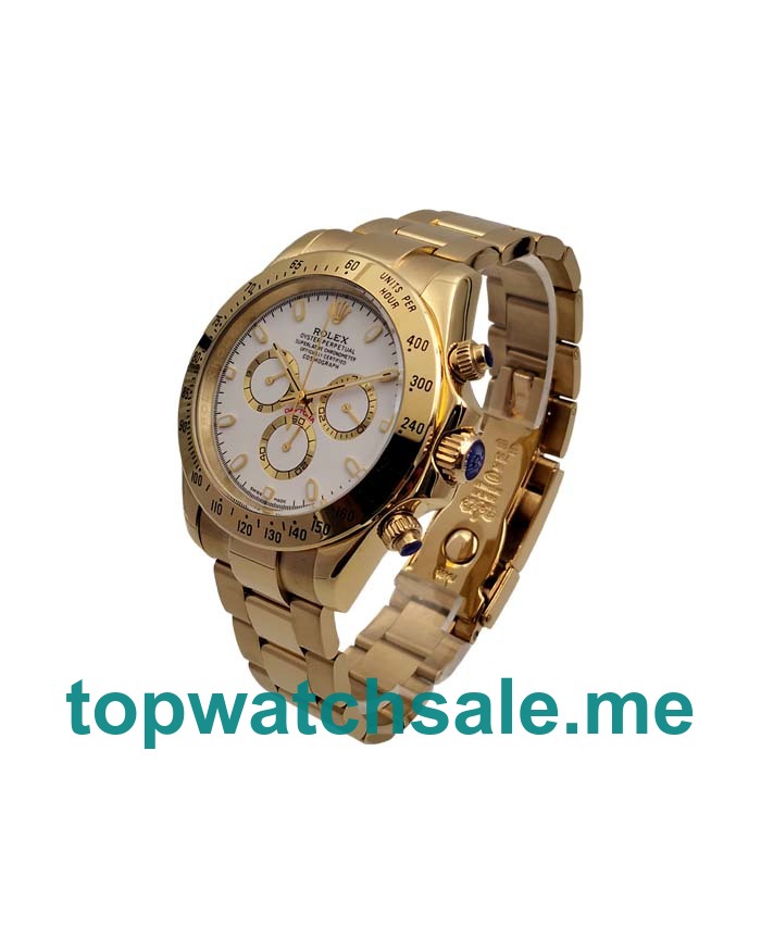 40MM Men Rolex Daytona 116528 White Dials Replica Watches UK