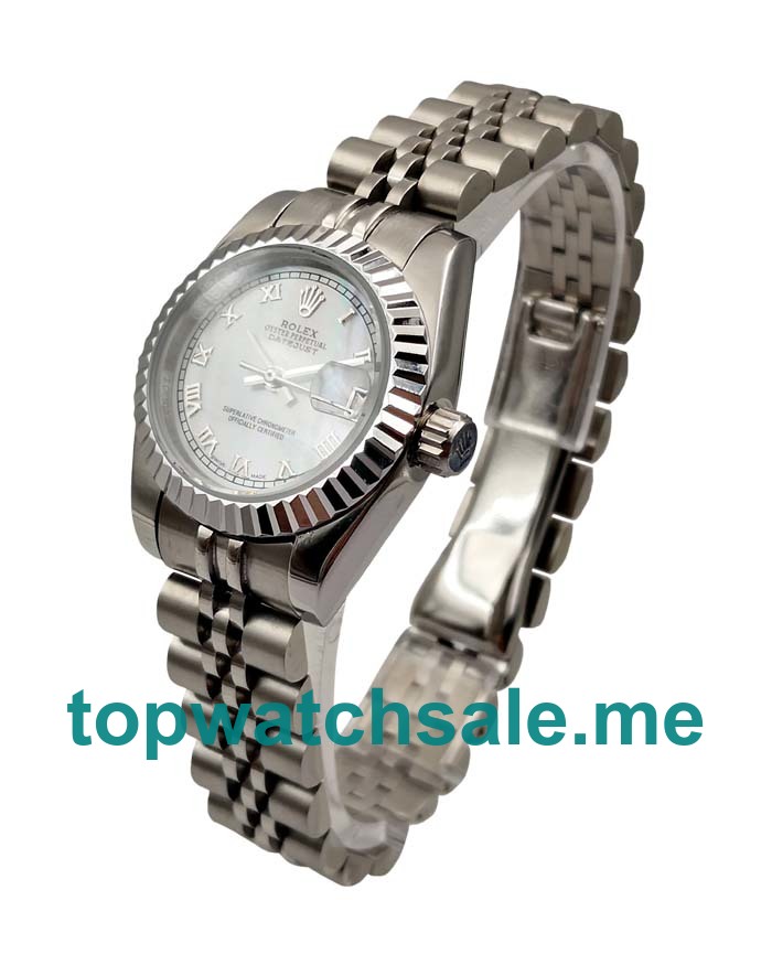 26MM Women Rolex Lady-Datejust 179174 White Mother Of Pearl Dials Replica Watches UK