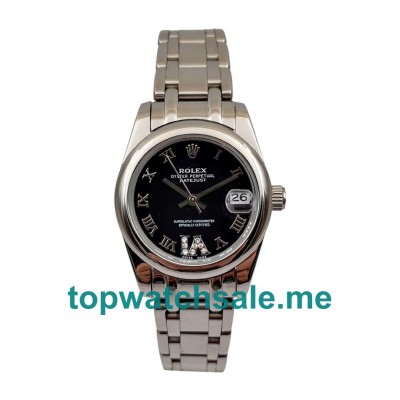 31MM Men And Women Rolex Datejust 81209 Black Dials Replica Watches UK