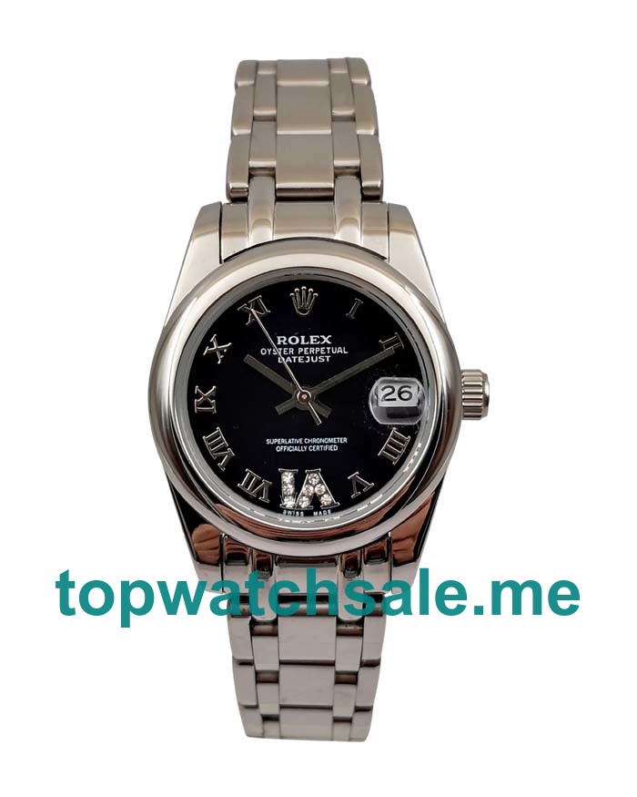 31MM Men And Women Rolex Datejust 81209 Black Dials Replica Watches UK