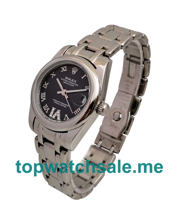 31MM Men And Women Rolex Datejust 81209 Black Dials Replica Watches UK