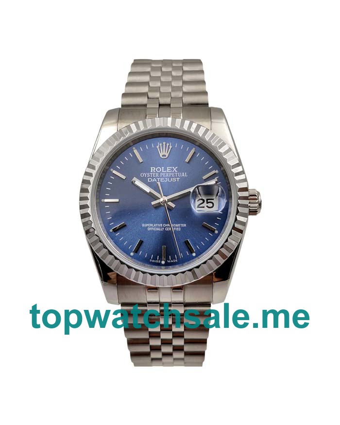 36MM Men Rolex Datejust 126234 Blue Dials Replica Watches UK