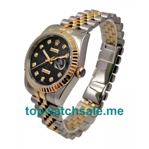 36MM Men Rolex Datejust 116233 Black Dials Replica Watches UK