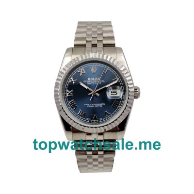 36MM Men Rolex Datejust 116234 Blue Dials Replica Watches UK