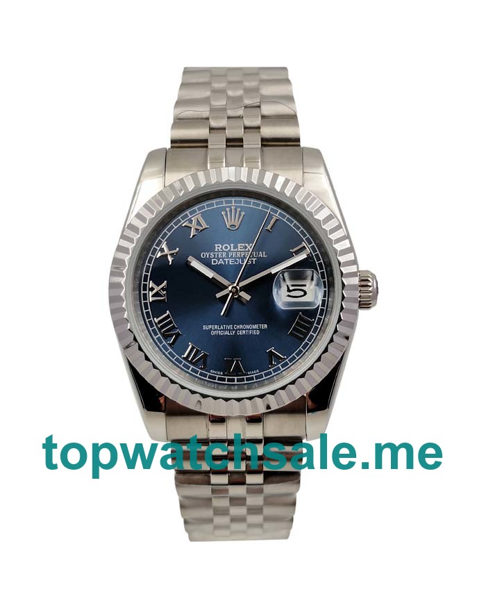 36MM Men Rolex Datejust 116234 Blue Dials Replica Watches UK