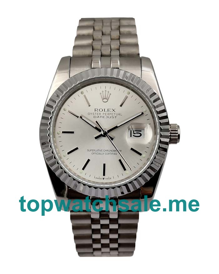 36MM Men Rolex Datejust 1603 Silver Dials Replica Watches UK