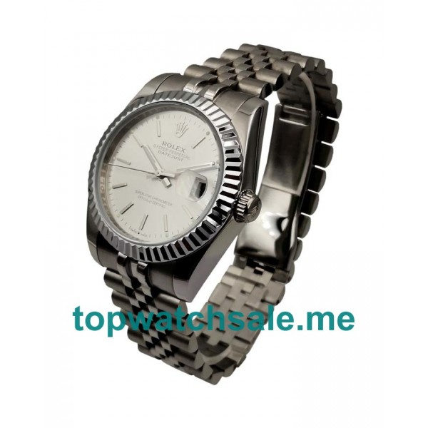 36MM Men Rolex Datejust 1603 Silver Dials Replica Watches UK