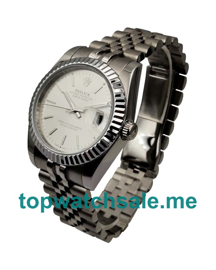 36MM Men Rolex Datejust 1603 Silver Dials Replica Watches UK