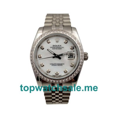 36MM Women Rolex Datejust 116244 White Mother Of Pearl Dials Replica Watches UK