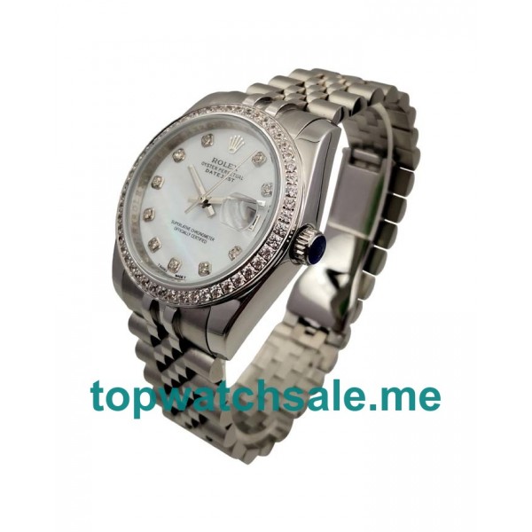 36MM Women Rolex Datejust 116244 White Mother Of Pearl Dials Replica Watches UK