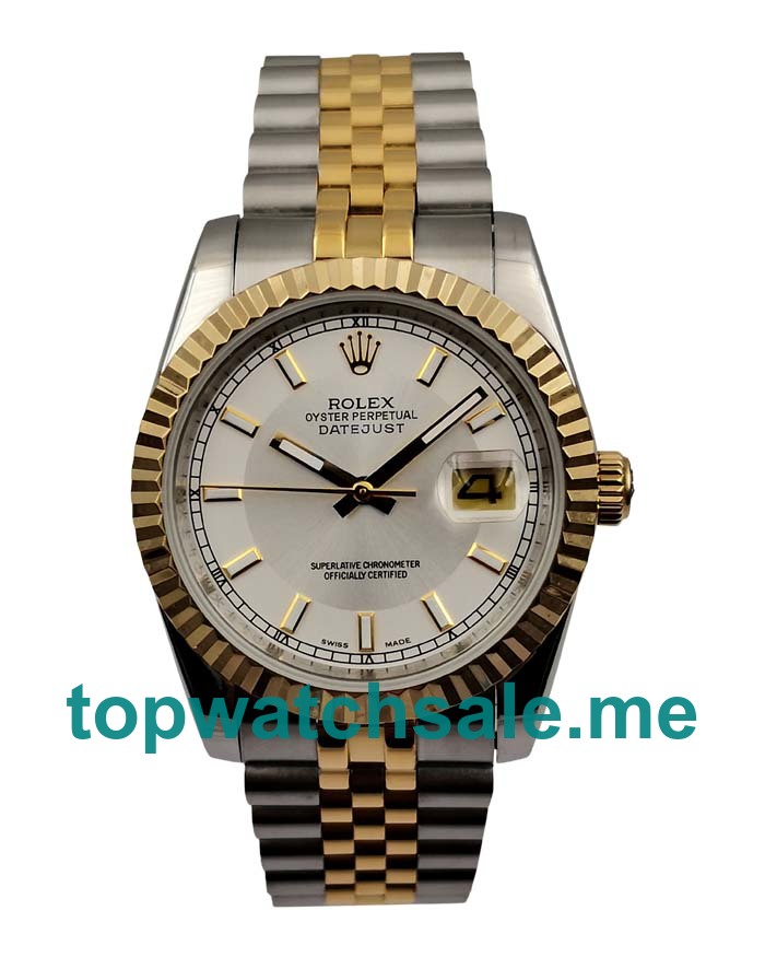 36MM Men Rolex Datejust 116233 Silver Dials Replica Watches UK