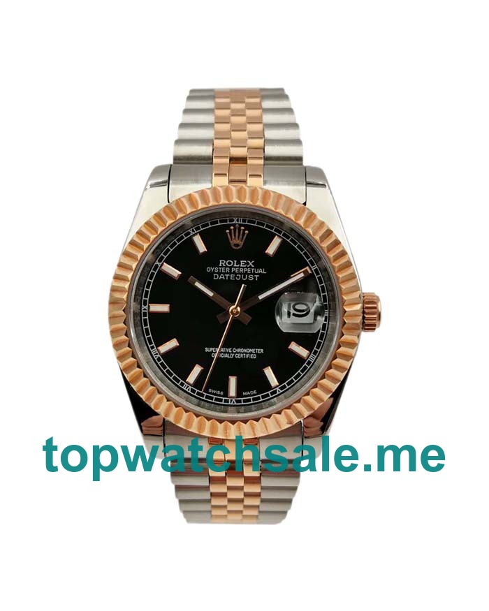 36MM Men Rolex Datejust 116231 Black Dials Replica Watches UK