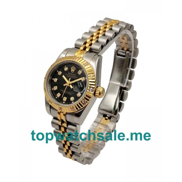 26MM Women Rolex Lady-Datejust 179313 Black Dials Replica Watches UK