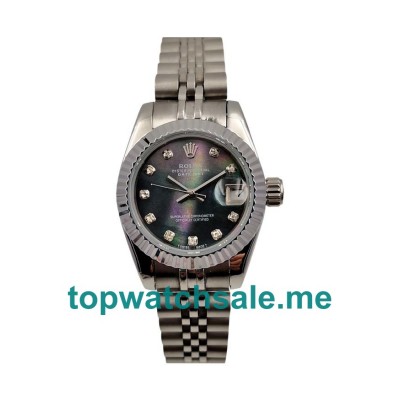 26MM Women Rolex Lady-Datejust 79174 Black Mother Of Pearl Dials Replica Watches UK