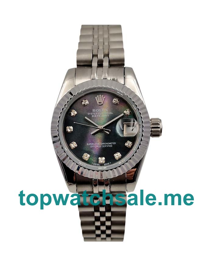 26MM Women Rolex Lady-Datejust 79174 Black Mother Of Pearl Dials Replica Watches UK