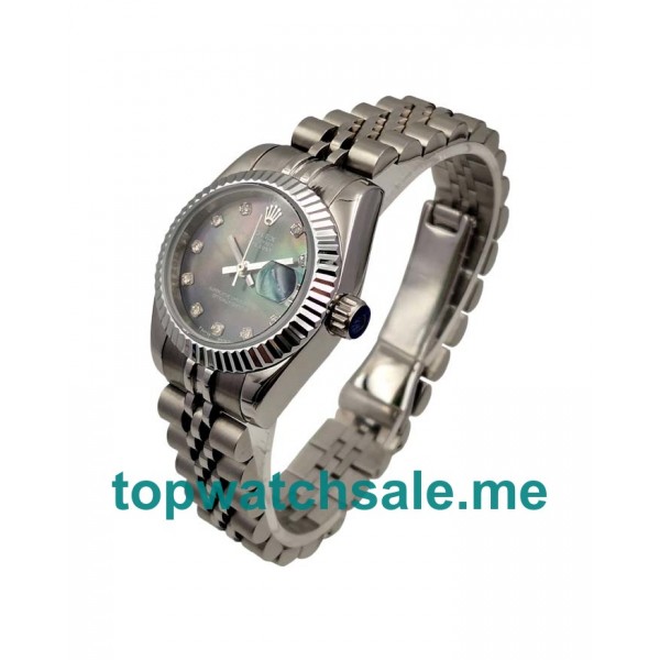 26MM Women Rolex Lady-Datejust 79174 Black Mother Of Pearl Dials Replica Watches UK