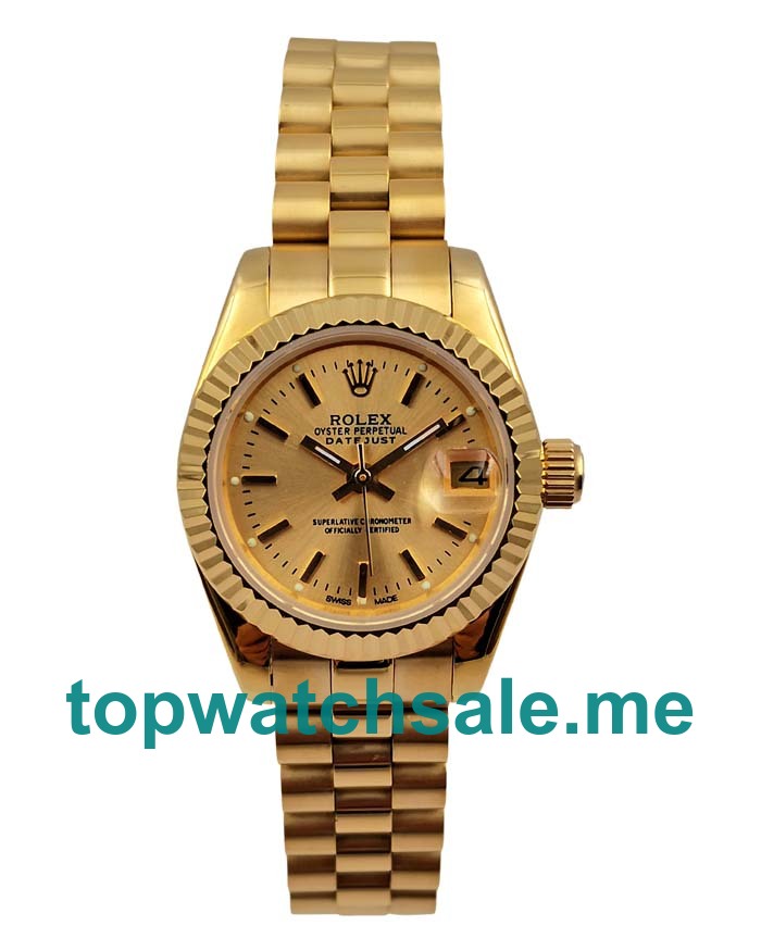 26MM Women Rolex Lady-Datejust 69178 Champagne Dials Replica Watches UK