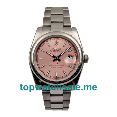 36MM Men Rolex Datejust 116200 Pink Dials Replica Watches UK