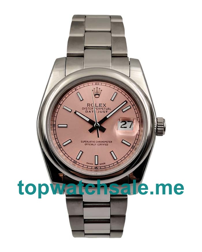 36MM Men Rolex Datejust 116200 Pink Dials Replica Watches UK