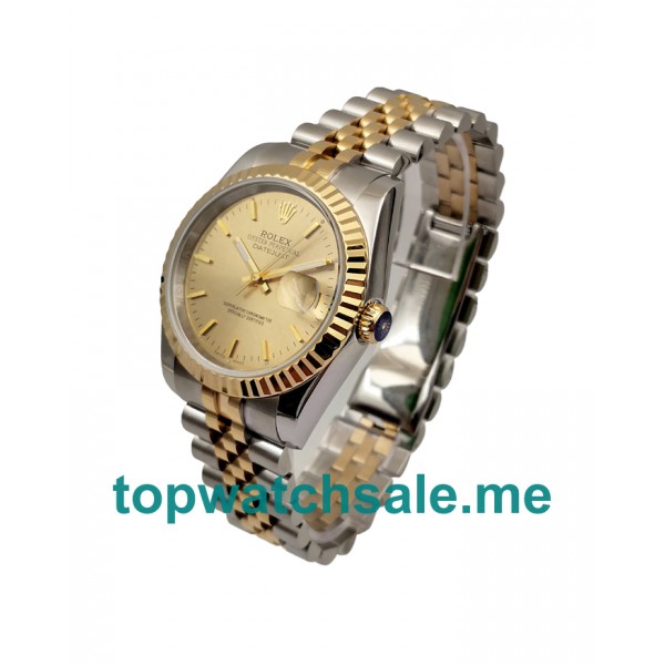 36MM Men Rolex Datejust 16233 Champagne Dials Replica Watches UK