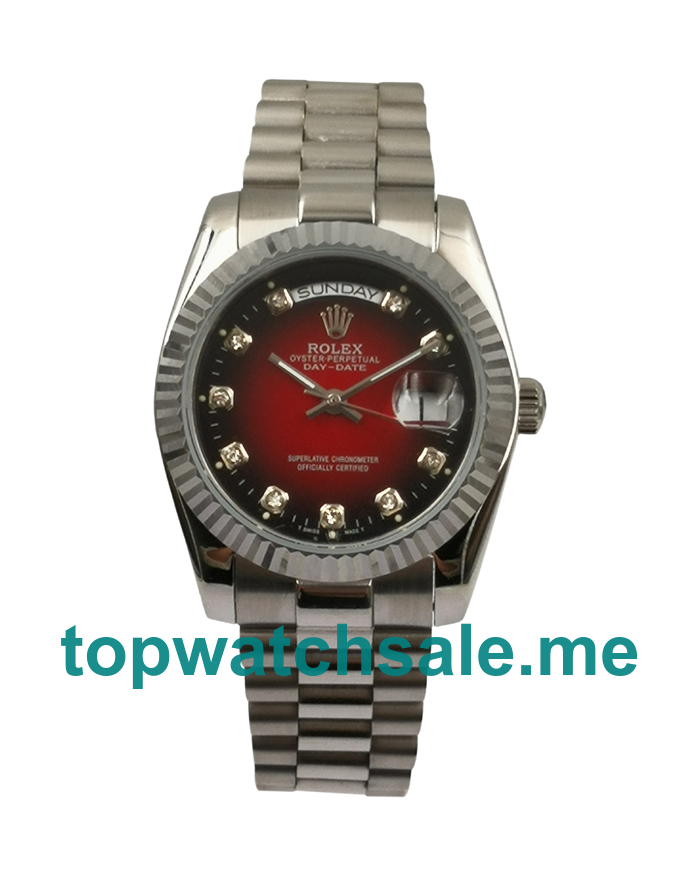 36MM Men Rolex Day-Date 18039 Leopard Red Dials Replica Watches UK