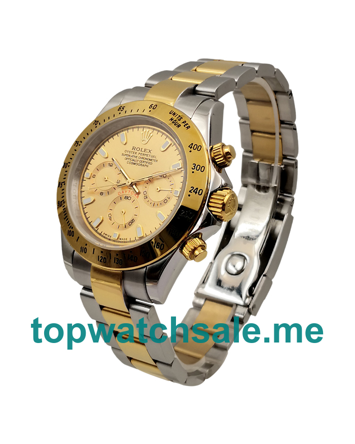 40MM Men Rolex Daytona 116523 Champagne Dials Replica Watches UK